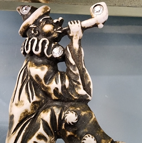 Vintage Art Deco era Clown Blowing Bubbles Celluloid Rhinestone Pin Brooch - Picture 2 of 6